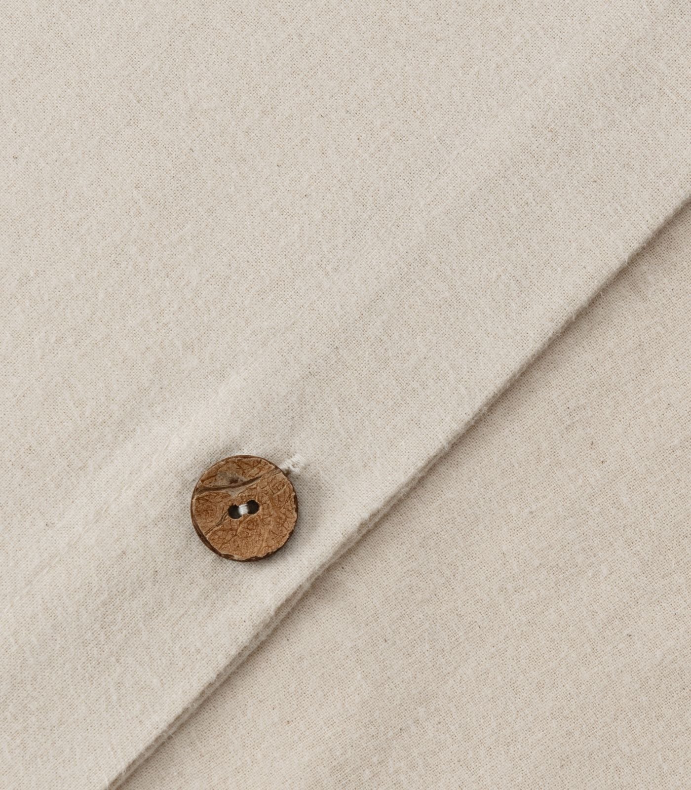 Organic Cotton Flannelette Plain Quilt Cover Set - Whipstitch - Natural