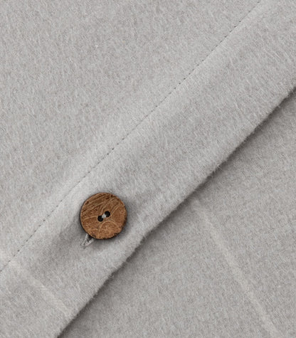 Organic Cotton Flannelette Plain Quilt Cover Set - Windowpane - Light Grey