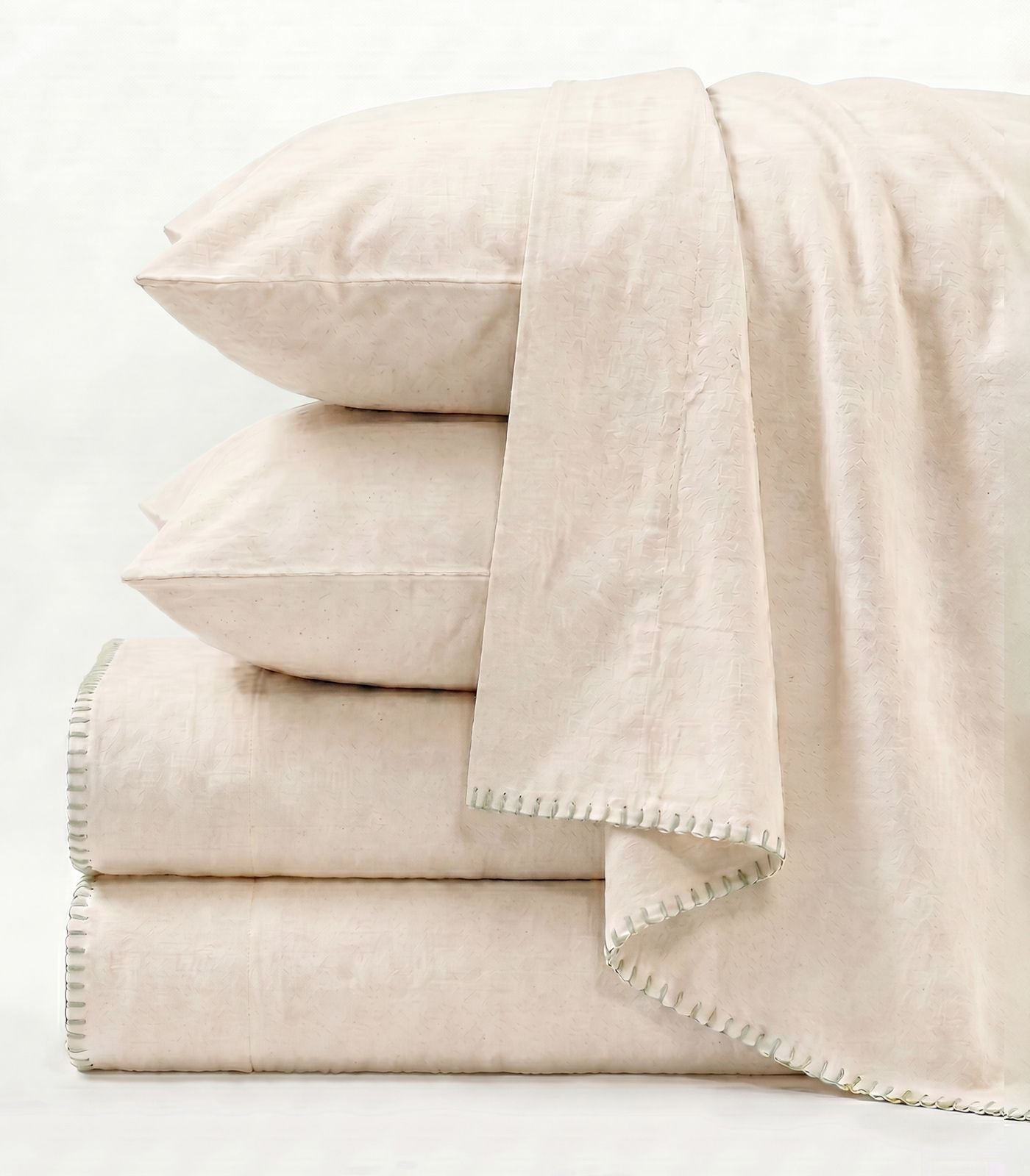 Organic Cotton Flannelette Sheet Set - Whipstitch - Natural