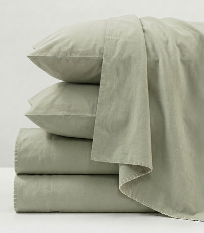 Organic Cotton Flannelette Sheet Set - Whipstitch - Sage