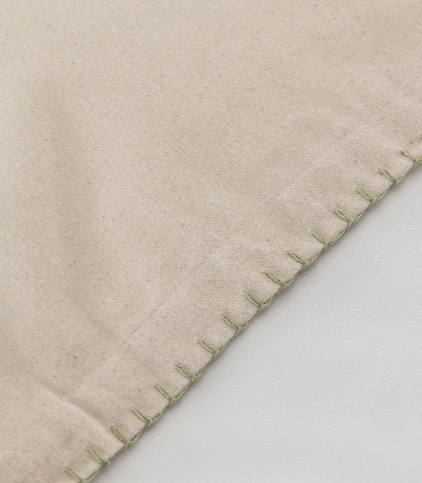 Organic Cotton Flannelette Throw - Whipstitch - Natural