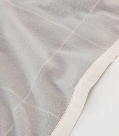Organic Cotton Flannelette Throw - Windowpane - Light Grey