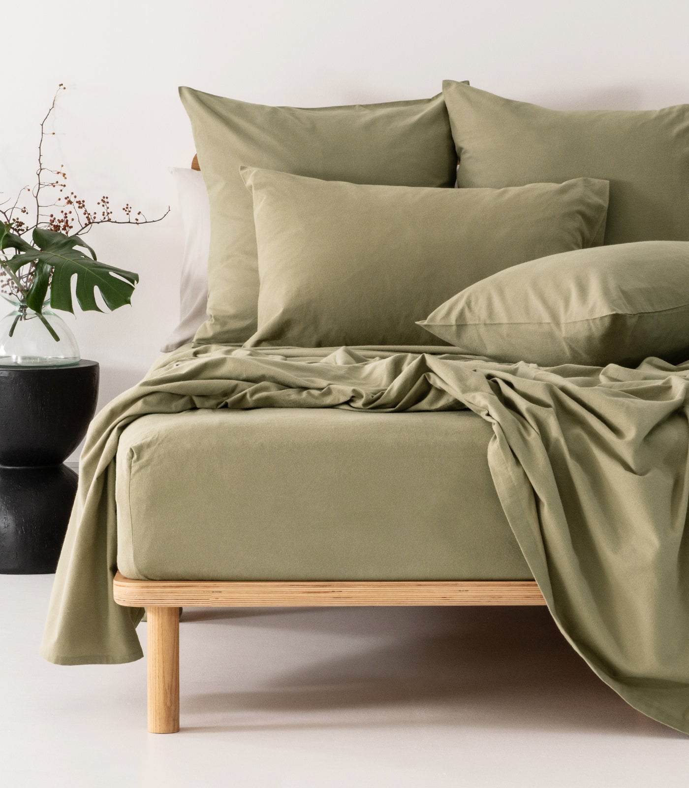 Bhumi Organic Cotton - Flannelette Sheet Set - Olive