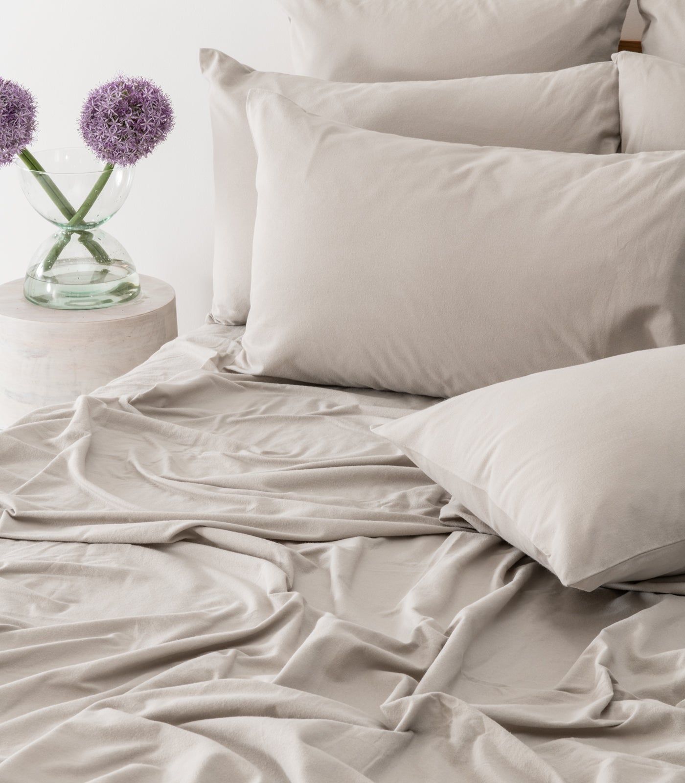 Bhumi Organic Cotton - Flannelette Sheet Set - Stone