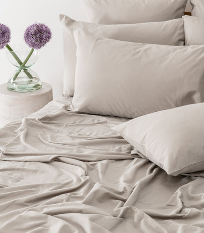 Bhumi Organic Cotton - Flannelette Sheet Set - Stone