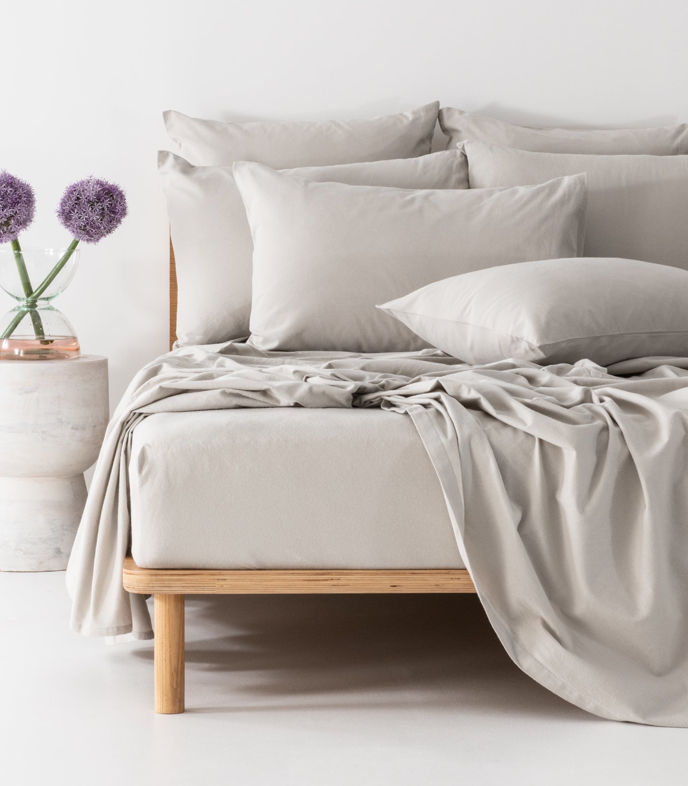 Bhumi Organic Cotton - Flannelette Sheet Set - Stone