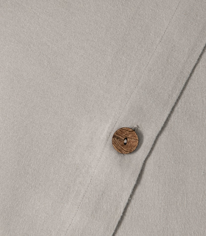 Bhumi Organic Cotton- Flannelette Plain Quilt Cover - Stone