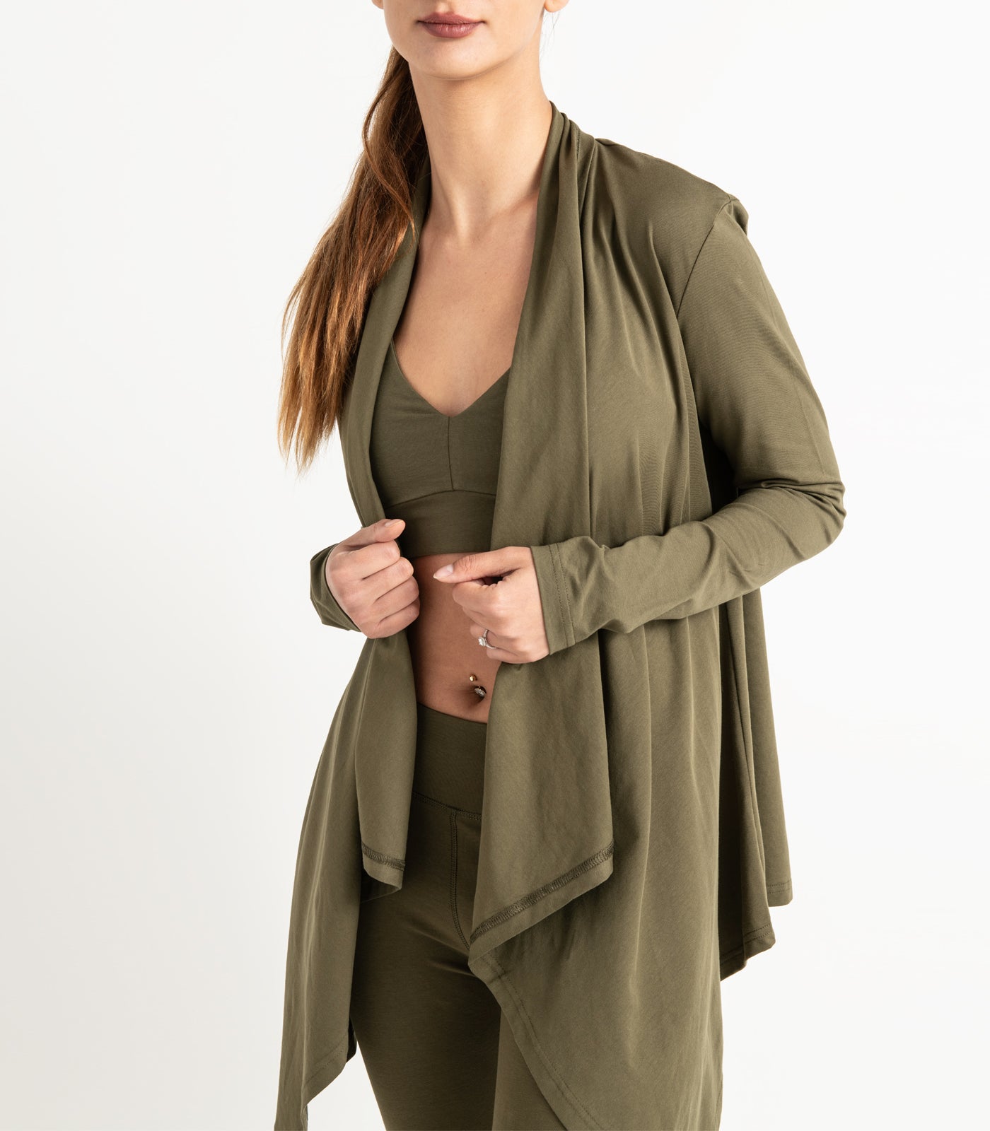 Flowing Cardigan - Dark Olive