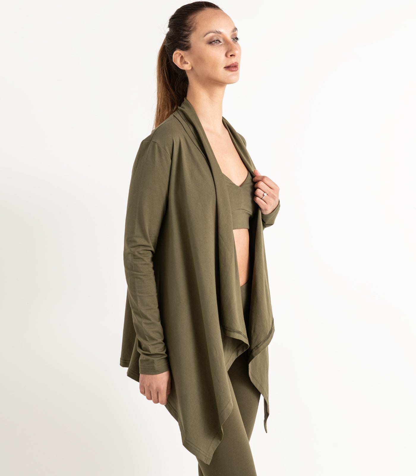 Flowing Cardigan - Dark Olive