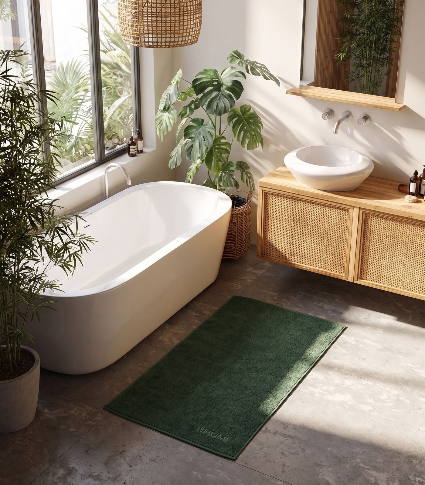 Bhumi Organic Cotton - Bath Mat - Forest Green
