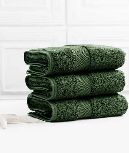 Bhumi Organic Cotton - Hand Towel - 3 Pack - Forest Green