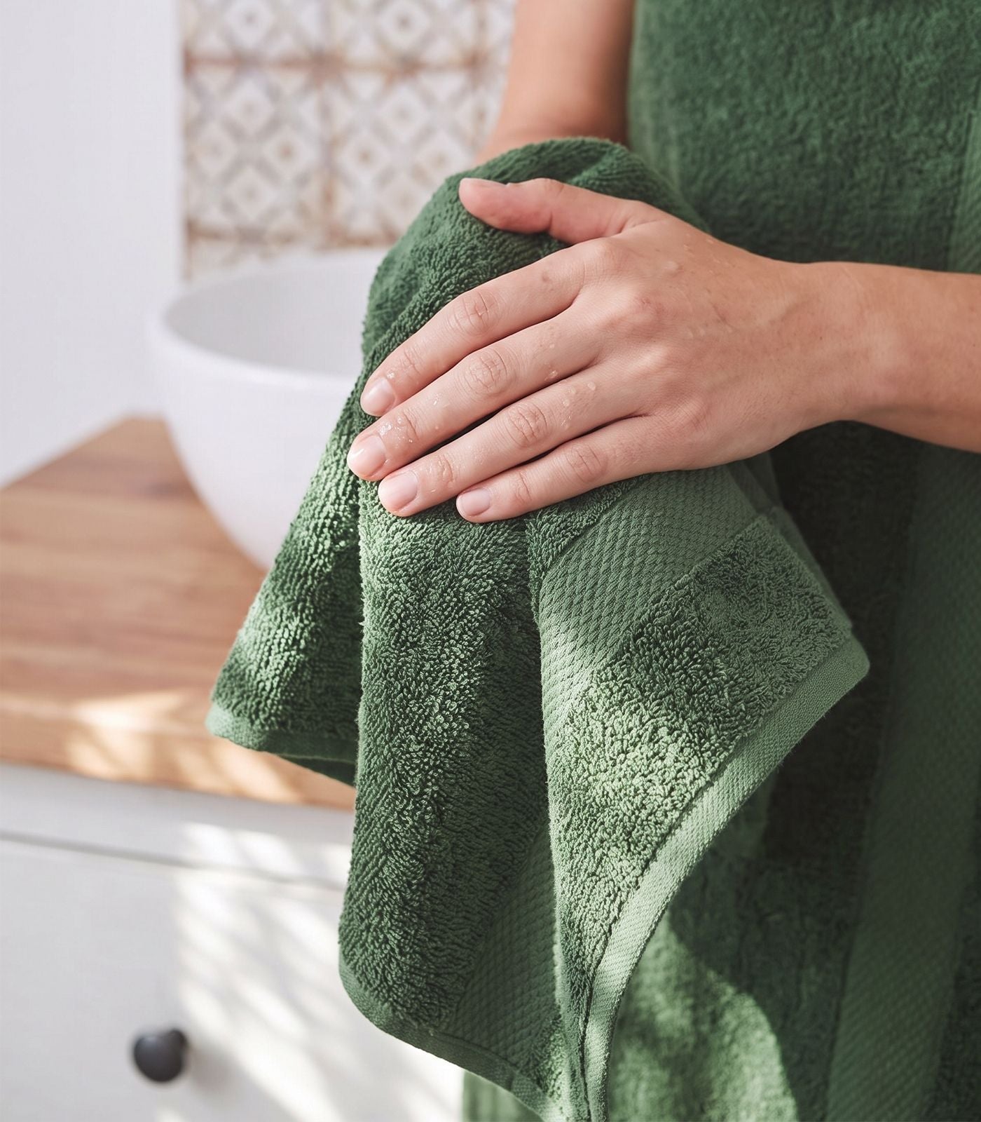 Bhumi Organic Cotton - Hand Towel - Forest Green