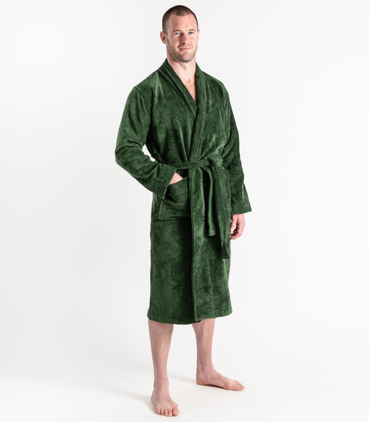 Bhumi Organic Cotton - Spa Robe - Forest Green