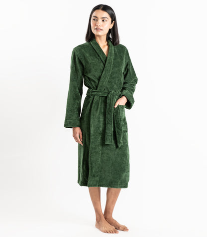 Bhumi Organic Cotton - Spa Robe - Forest Green