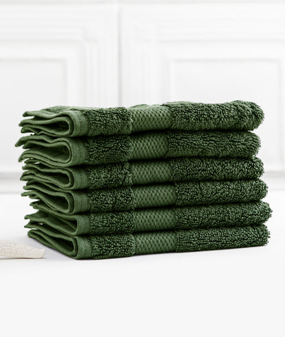 Bhumi Organic Cotton - Wash Cloth - 6 Pack - Forest Green