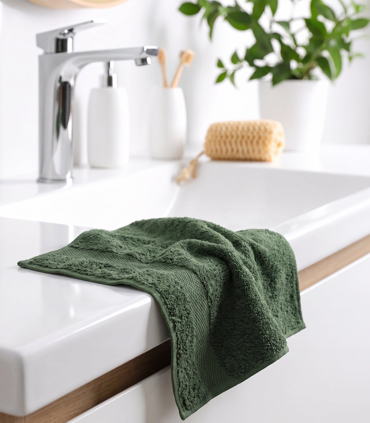 Bhumi Organic Cotton - Wash Cloth - Forest Green