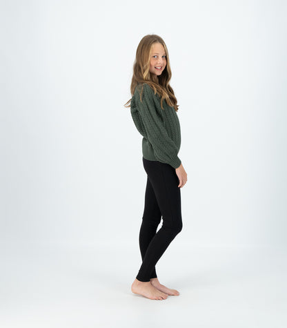 Bhumi Organic Cotton - Kids Cable Knit Jumper - Olive