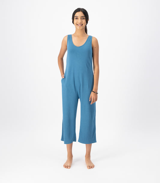 Bhumi Organic Cotton - Kid's Chai Dye Jumpsuit - Chai Blue