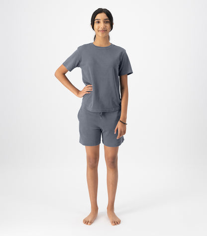 Bhumi Organic Cotton - Kid's Chai Dye Short PJ Set - Chai Grey
