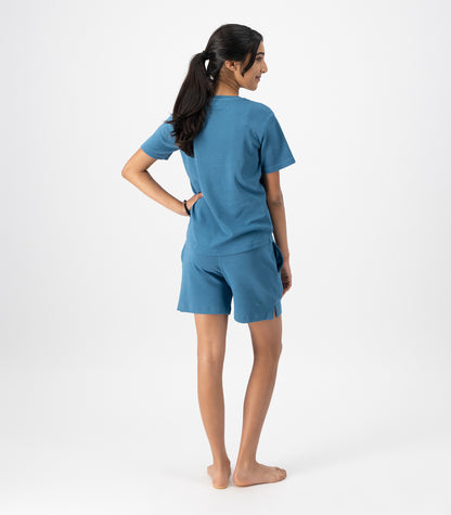 Bhumi Organic Cotton - Kid's Chai Dye Short PJ Set - Chai Blue