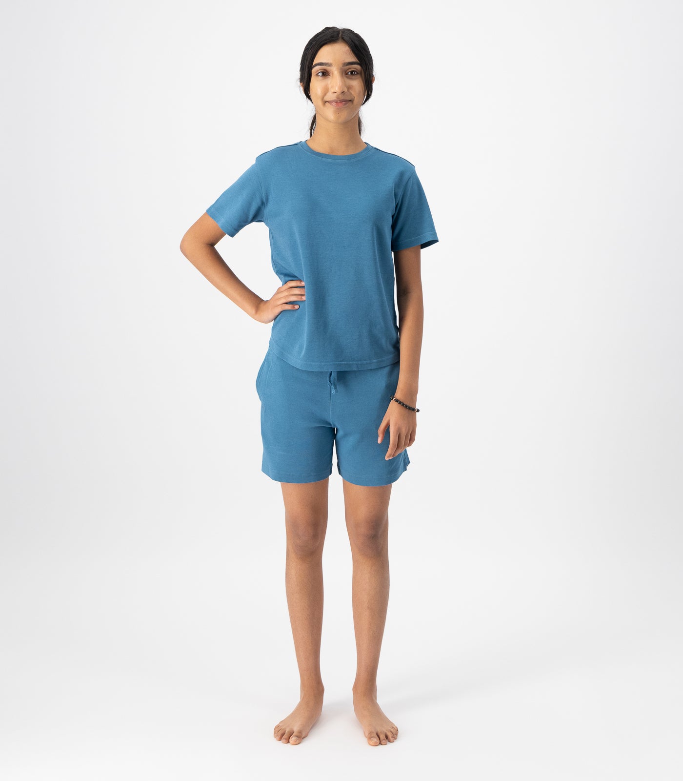 Bhumi Organic Cotton - Kid's Chai Dye Short PJ Set - Chai Blue