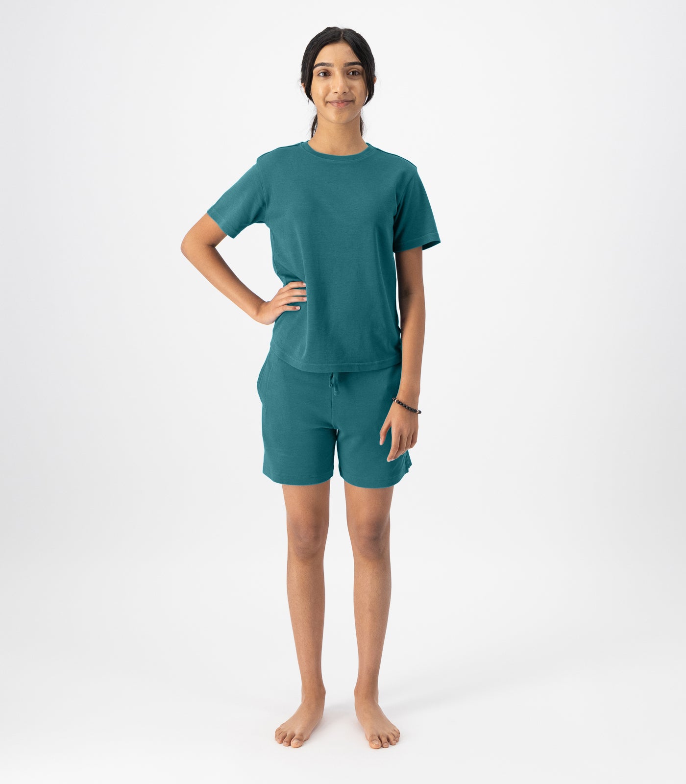 Bhumi Organic Cotton - Kid's Chai Dye Short PJ Set - Chai Green
