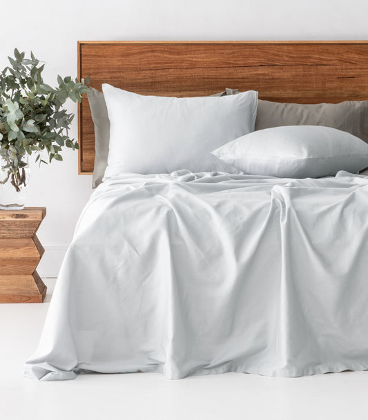 Bhumi Organic Cotton - Percale Sheet Set - Glacier