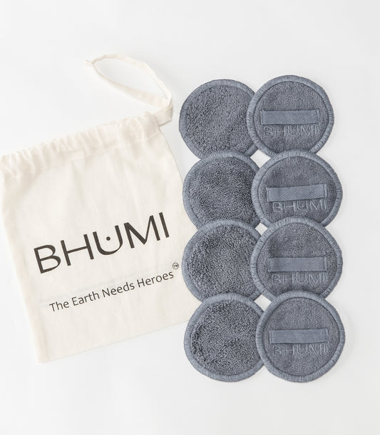 Bhumi Organic Cotton - Face Wipes (8 Pack) - Granite Blue