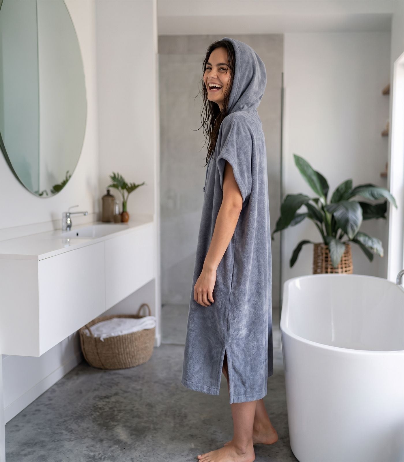 Bhumi Organic Cotton - Poncho - Granite Blue