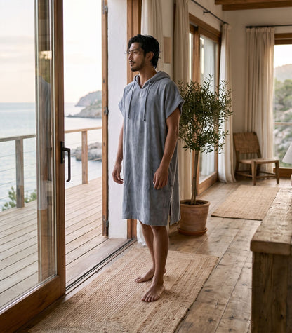 Bhumi Organic Cotton - Poncho - Granite Blue