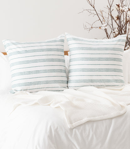 Bhumi Organic Cotton - European - Sateen Pillow Cases (pair) - Printed - Step Stitch