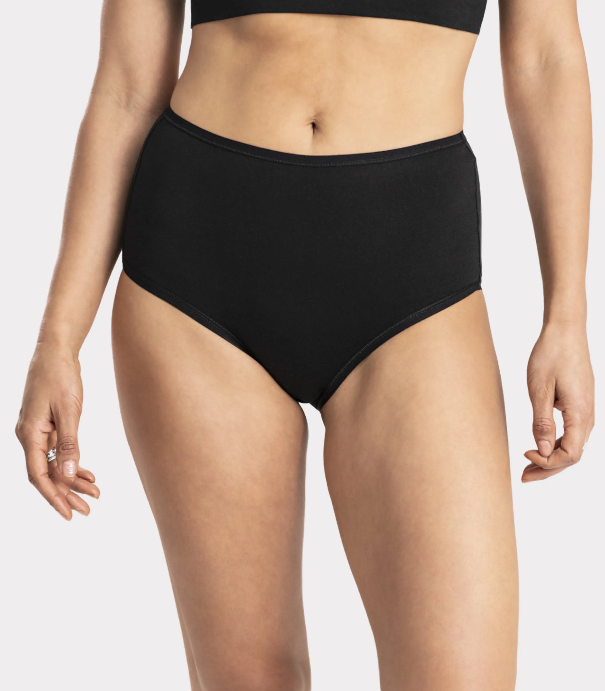 Pack of 2 pairs of Pur Coton midi knickers in black