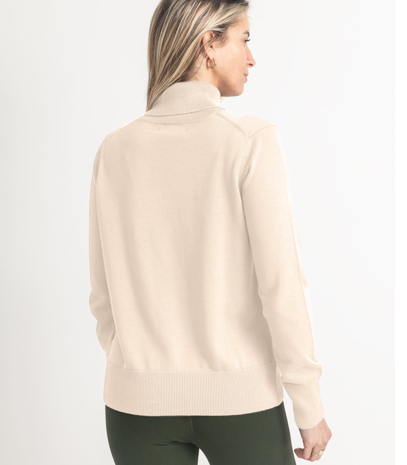 Bhumi Organic Cotton - Fine Knit Turtleneck Jumper - Oatmeal