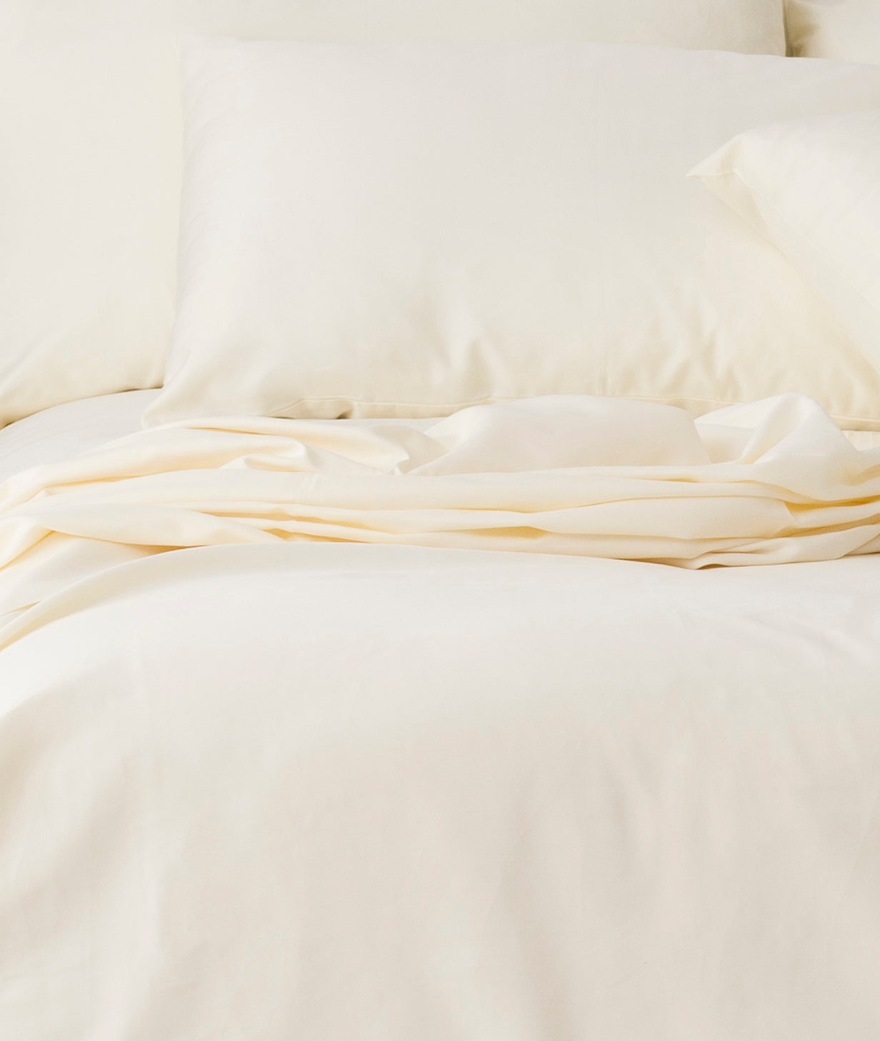 Bhumi Organic Cotton - Sateen Pillow Cases (pair) - European - Ivory