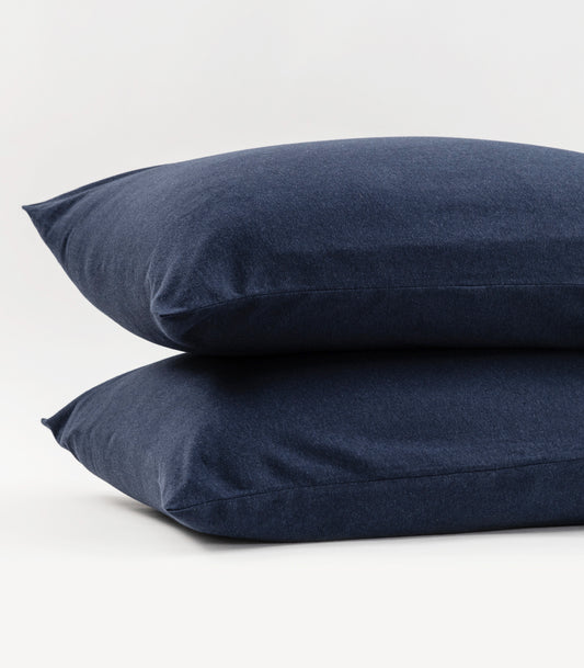 Bhumi Organic Cotton - Jersey Pillow Cases (pair) - Blue Melange