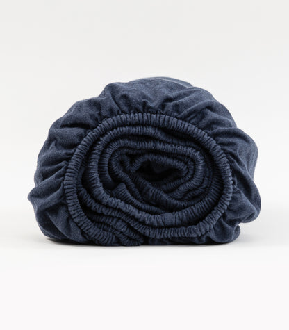 Bhumi Organic Cotton - Fitted - Jersey Sheet - Navy Melange