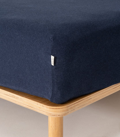 Bhumi Organic Cotton - Fitted - Jersey Sheet - Navy Melange