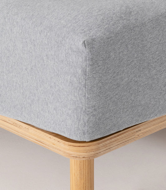 Grey Melange Cot - Jersey Fitted Sheet Set