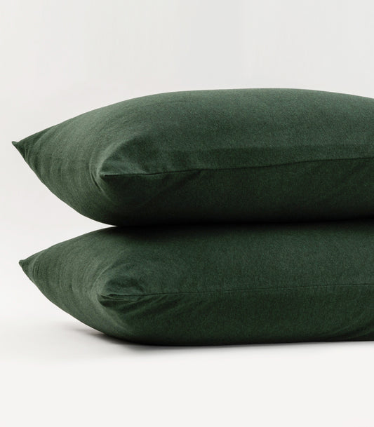 Bhumi Organic Cotton - Jersey Pillow Cases (pair) - Green Melange