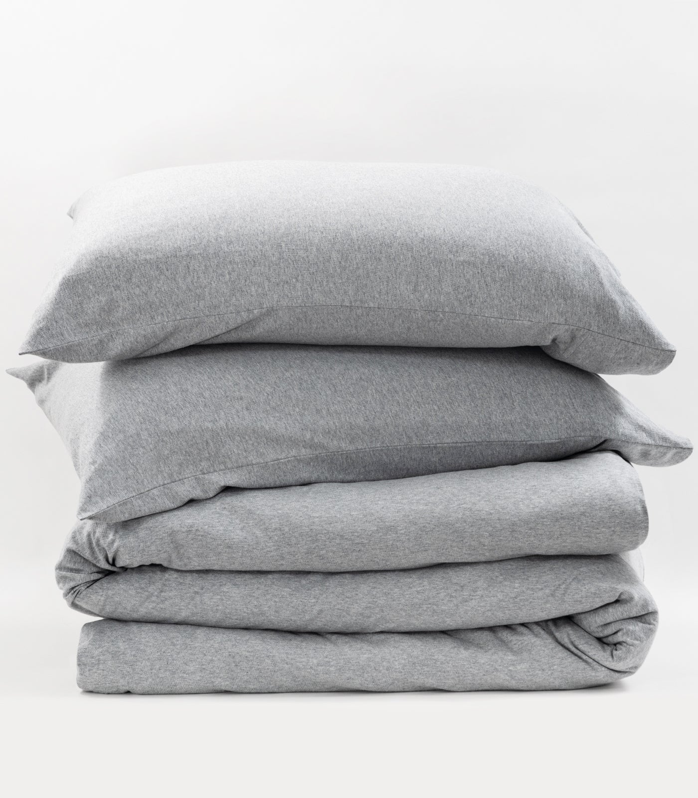 Grey Melange - Jersey Quilt Cover Set