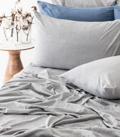 Grey Melange - Jersey Sheet Set