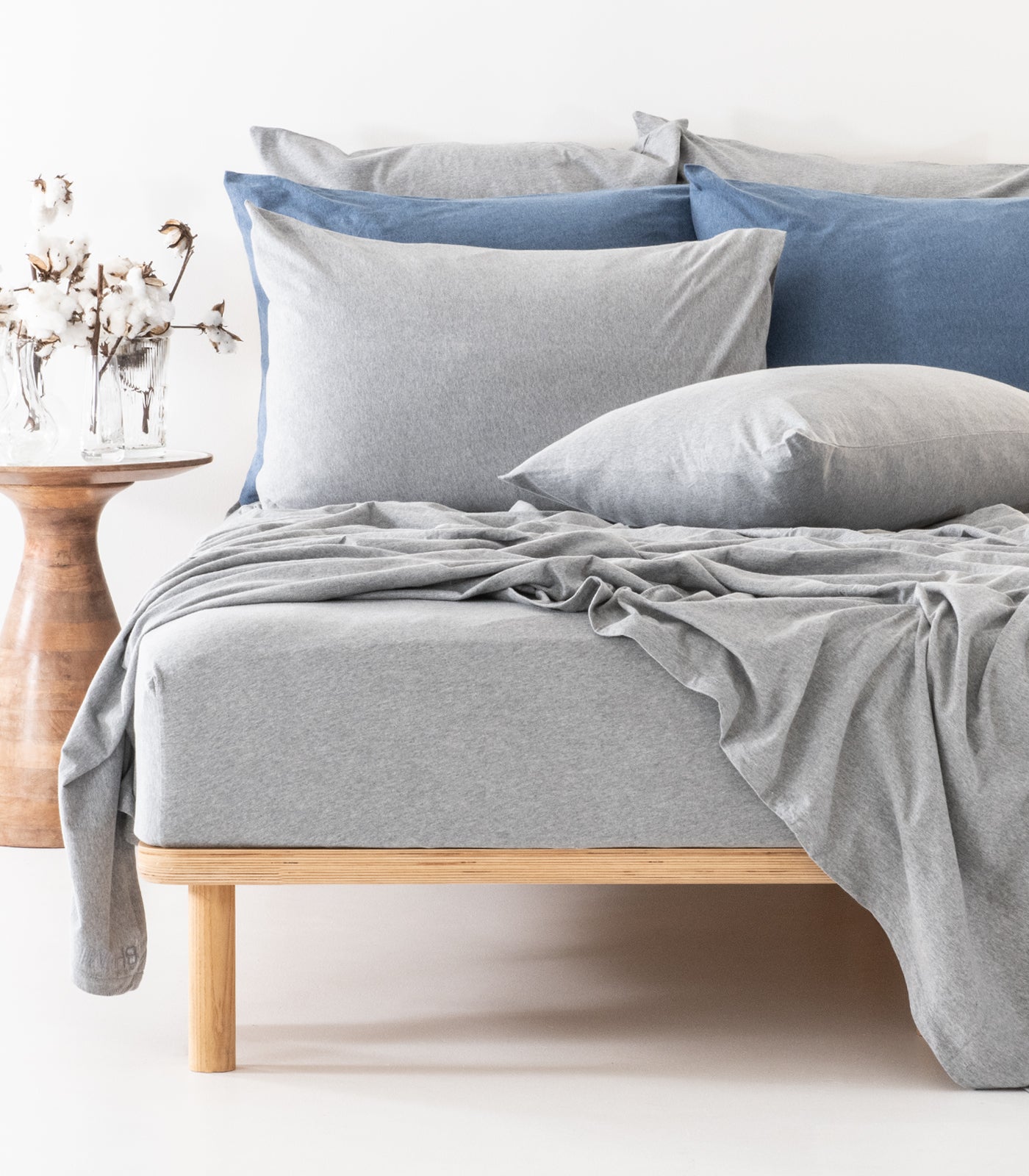 Grey Melange - Jersey Sheet Set