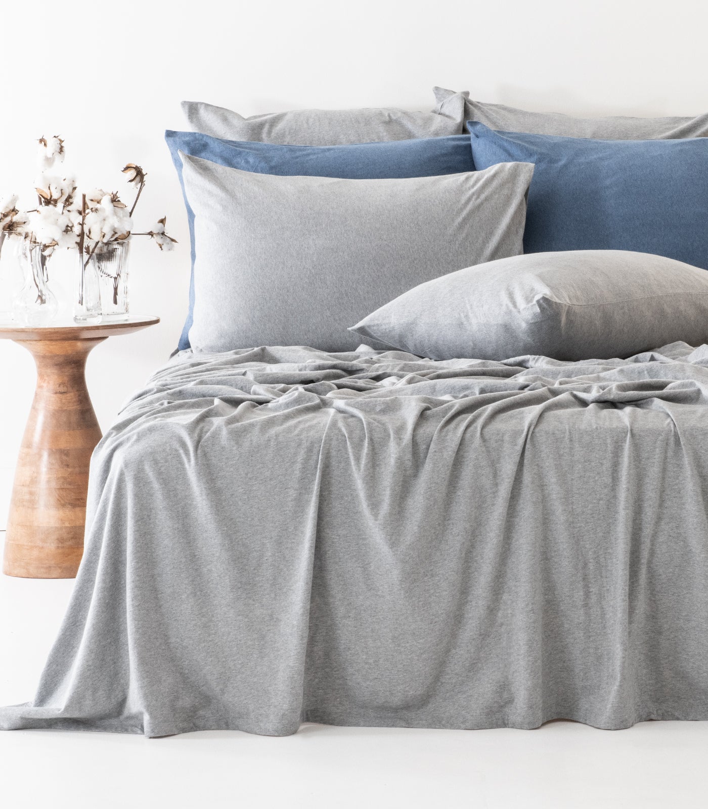 Grey Melange - Jersey Sheet Set