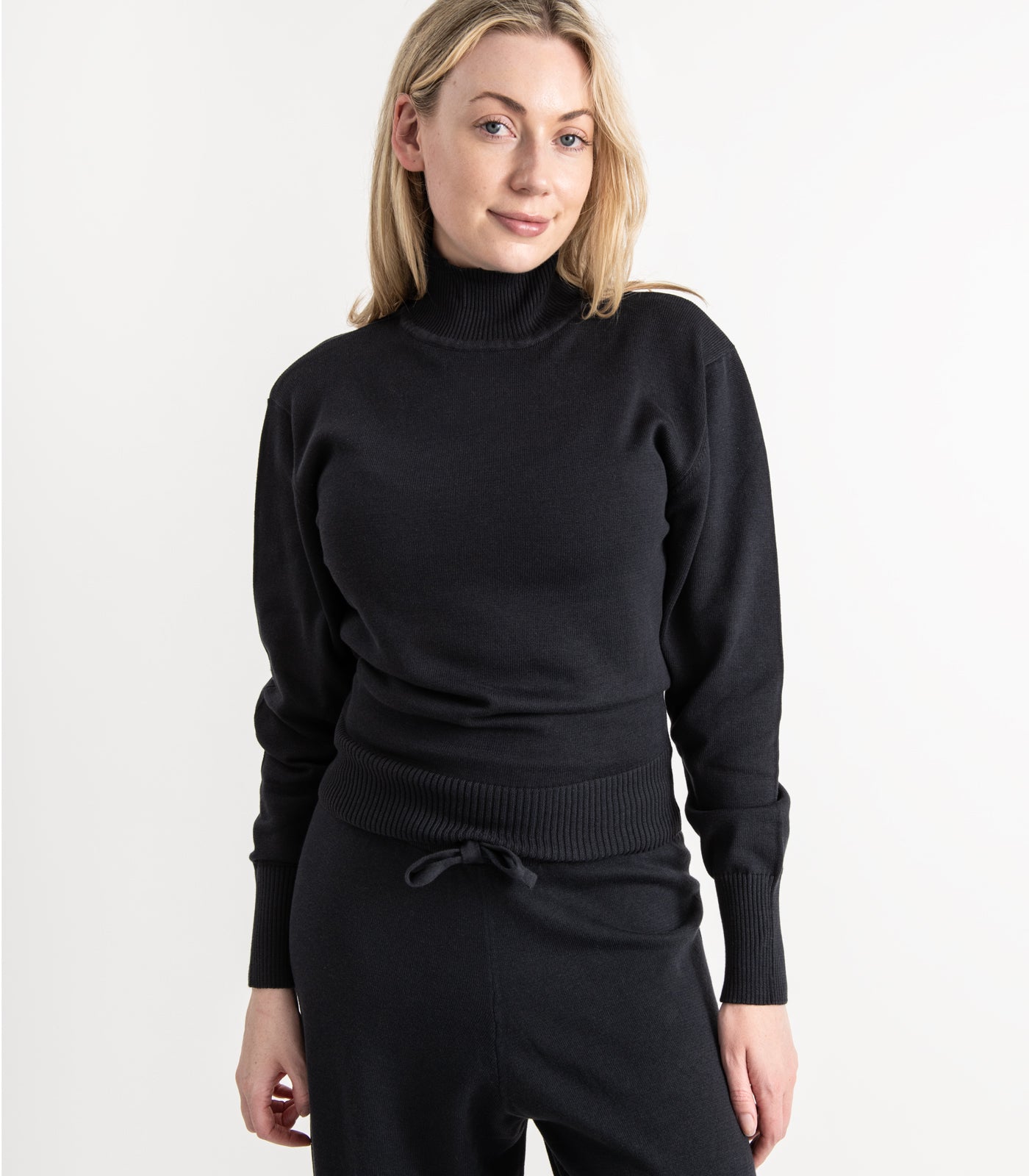 Bhumi Organic Cotton - Fine Knit High Neck Jumper - Charcoal