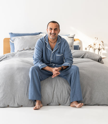 Grey Melange - Jersey Quilt Cover Set