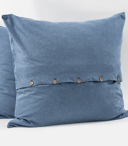 Ocean Blue Melange - Jersey European Pillow