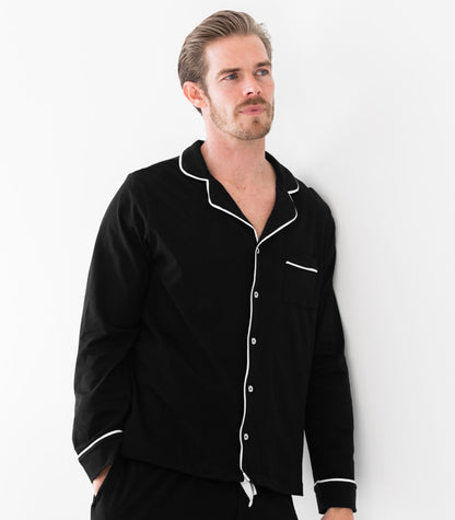 Bhumi Organic Cotton - Men's Jersey Long PJ Set - Black