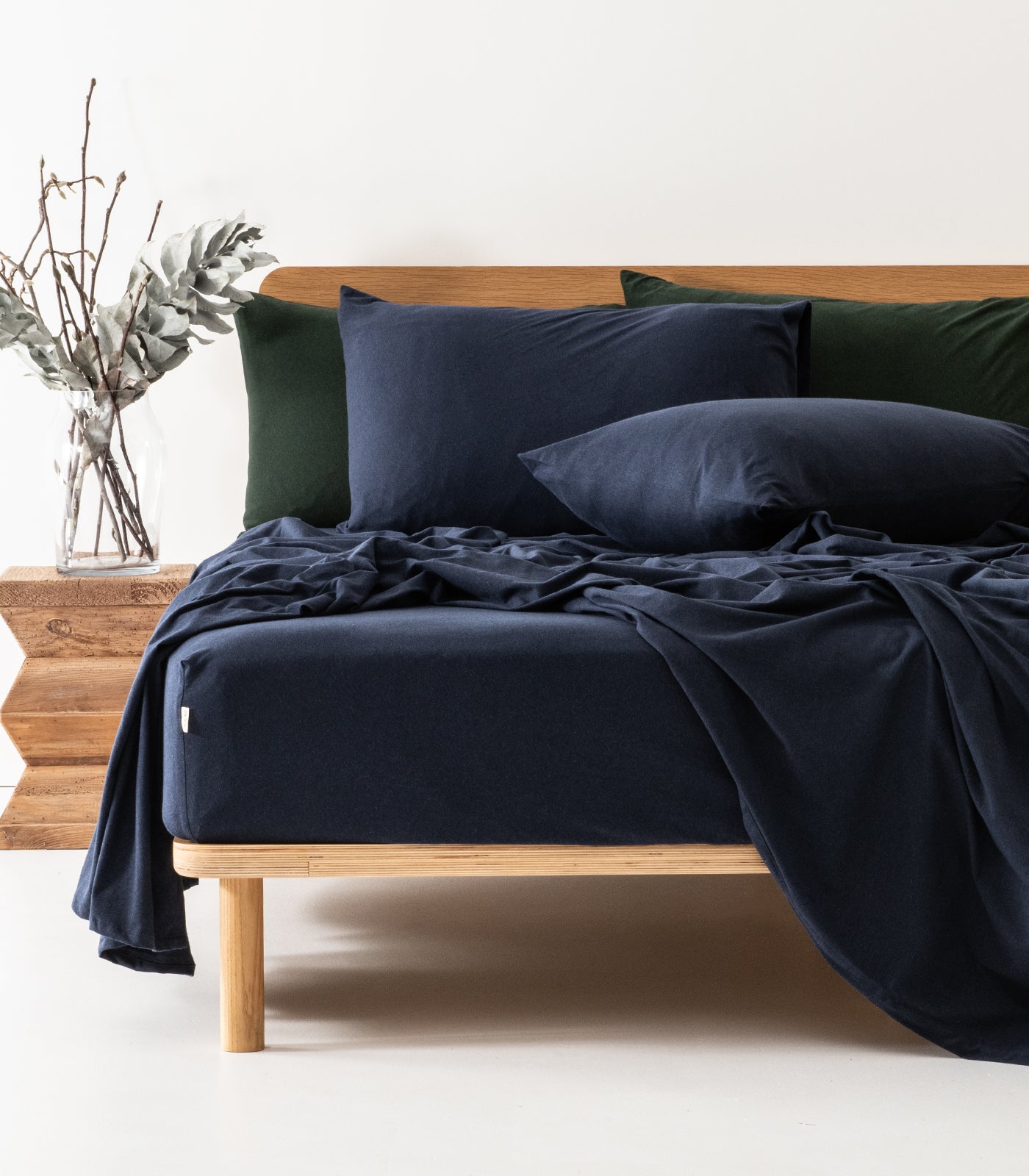 Bhumi Organic Cotton - Fitted - Jersey Sheet - Navy Melange