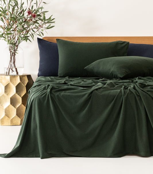 Bhumi Organic Cotton - Jersey Sheet Set - Green Melange