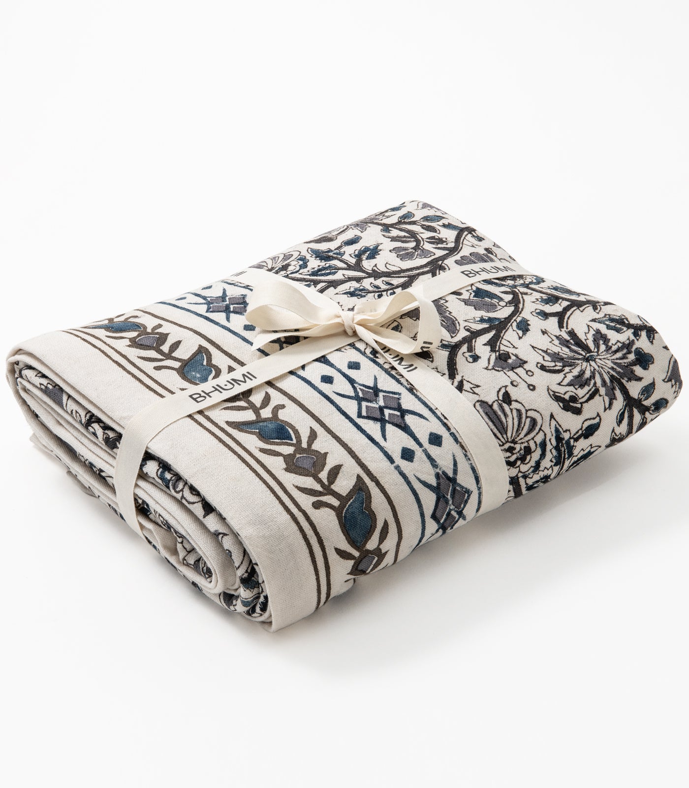 Tablecloth - Kalamkari Block Print - Blue/Grey